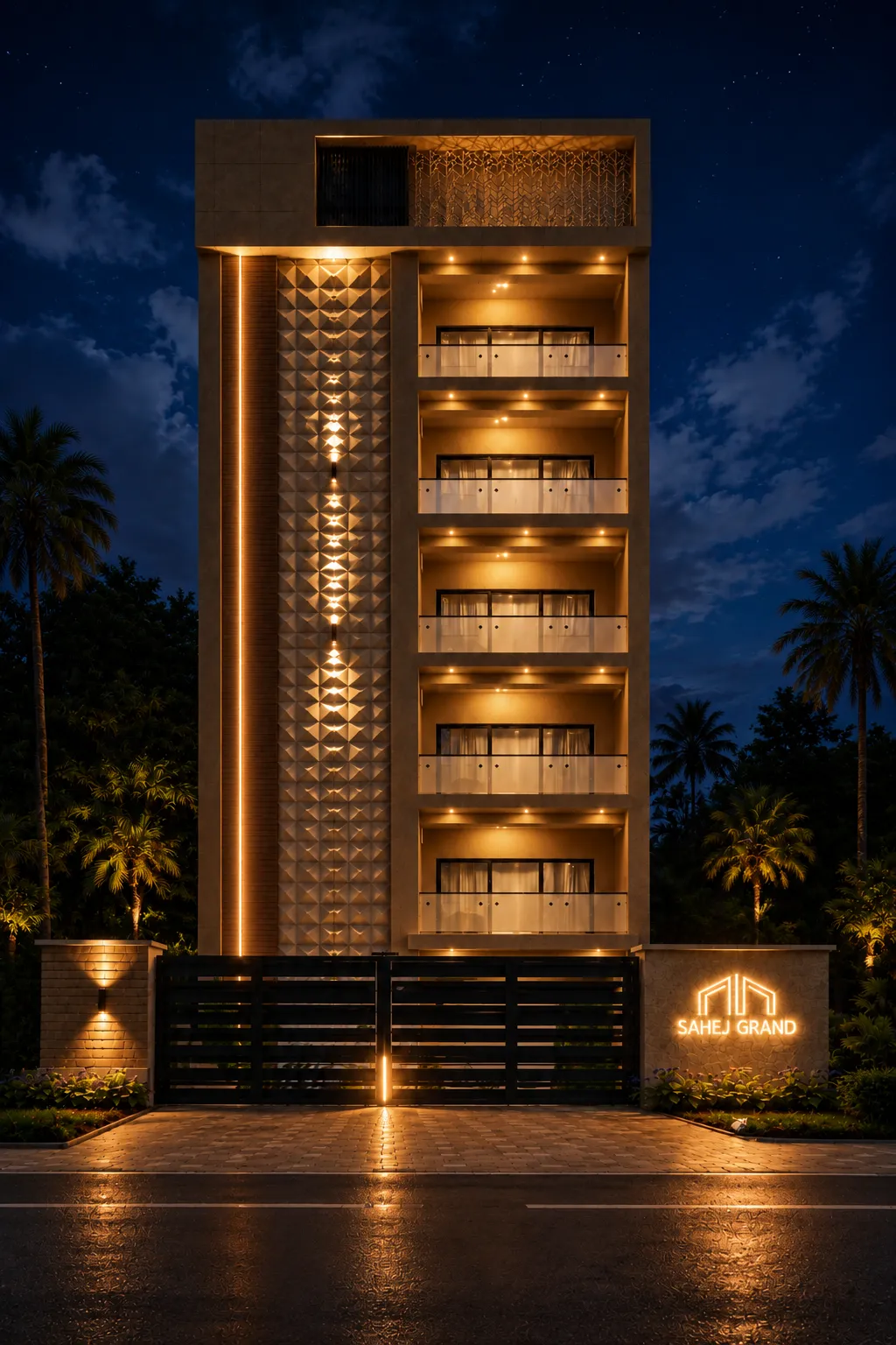 Evening Illumination: Night View